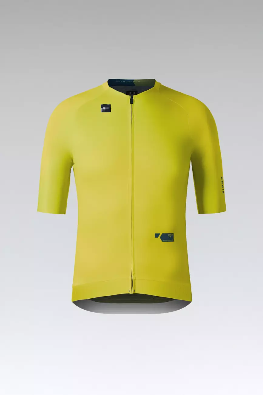 Levně GOBIK Cyklistický dres s krátkým rukávem - CX PRO 3.0 - žlutá/zelená S