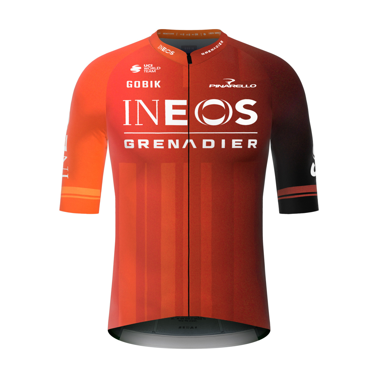 
                GOBIK Cyklistický dres s krátkým rukávem - REACTIVE INEOS GRENADIERS 2024 - červená/oranžová L
            