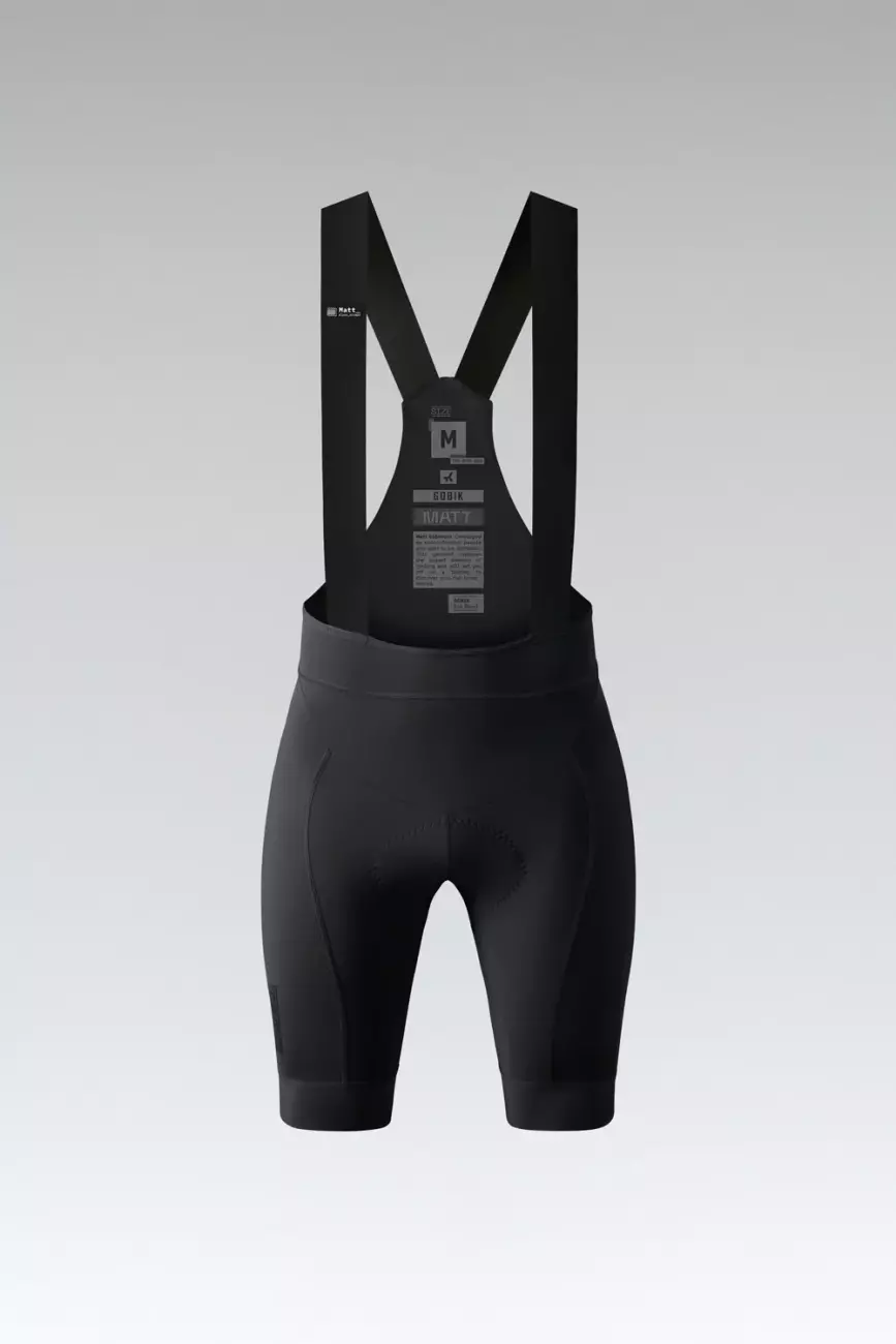 
                GOBIK Cyklistické kalhoty krátké s laclem - MATT 2.0 K9 W - černá
            