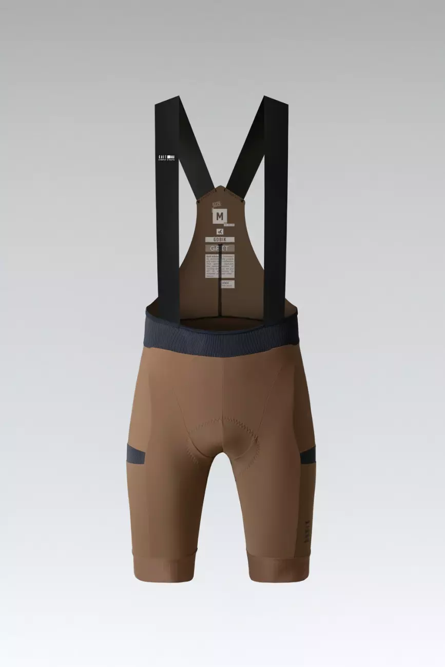 Levně GOBIK Cyklistické kalhoty krátké s laclem - GRIT 2.0 K10 - hnědá XL