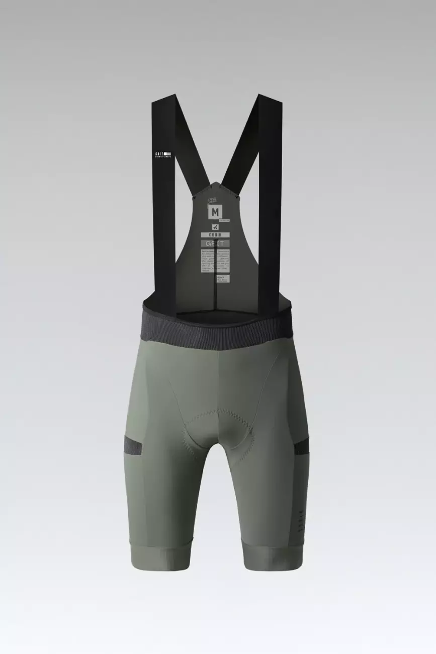 
                GOBIK Cyklistické kalhoty krátké s laclem - GRIT 2.0 K10 - zelená M
            