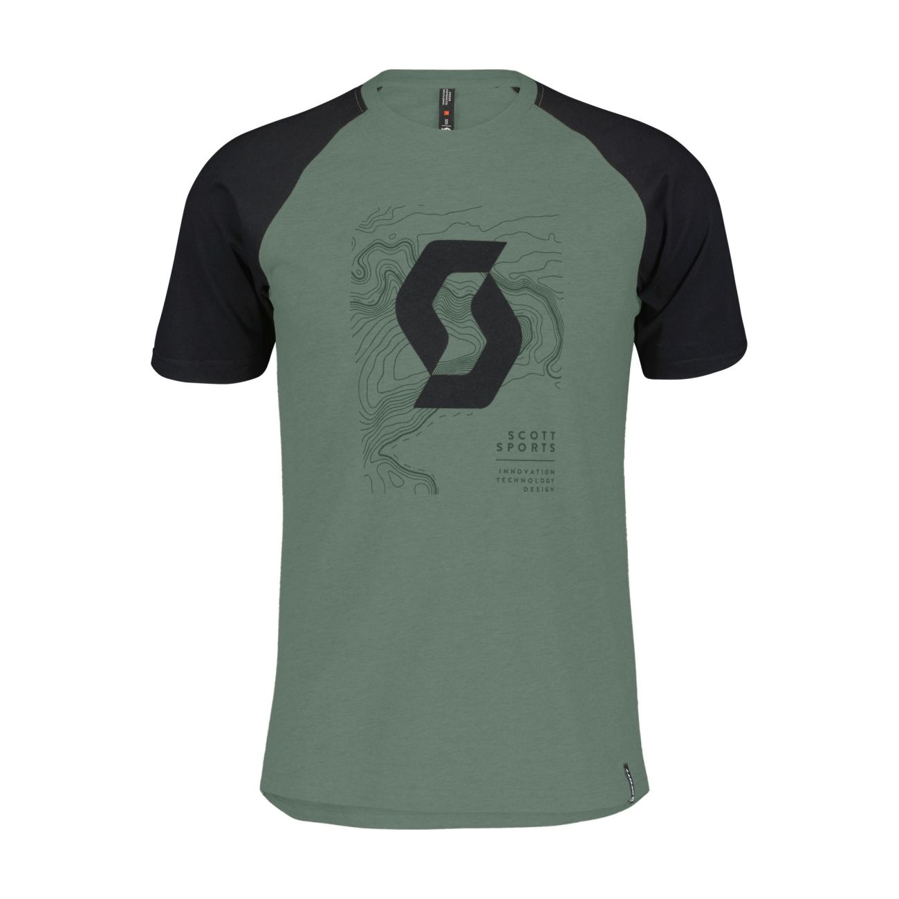
                SCOTT Cyklistické triko s krátkým rukávem - ICON RAGLAN - zelená/černá
            