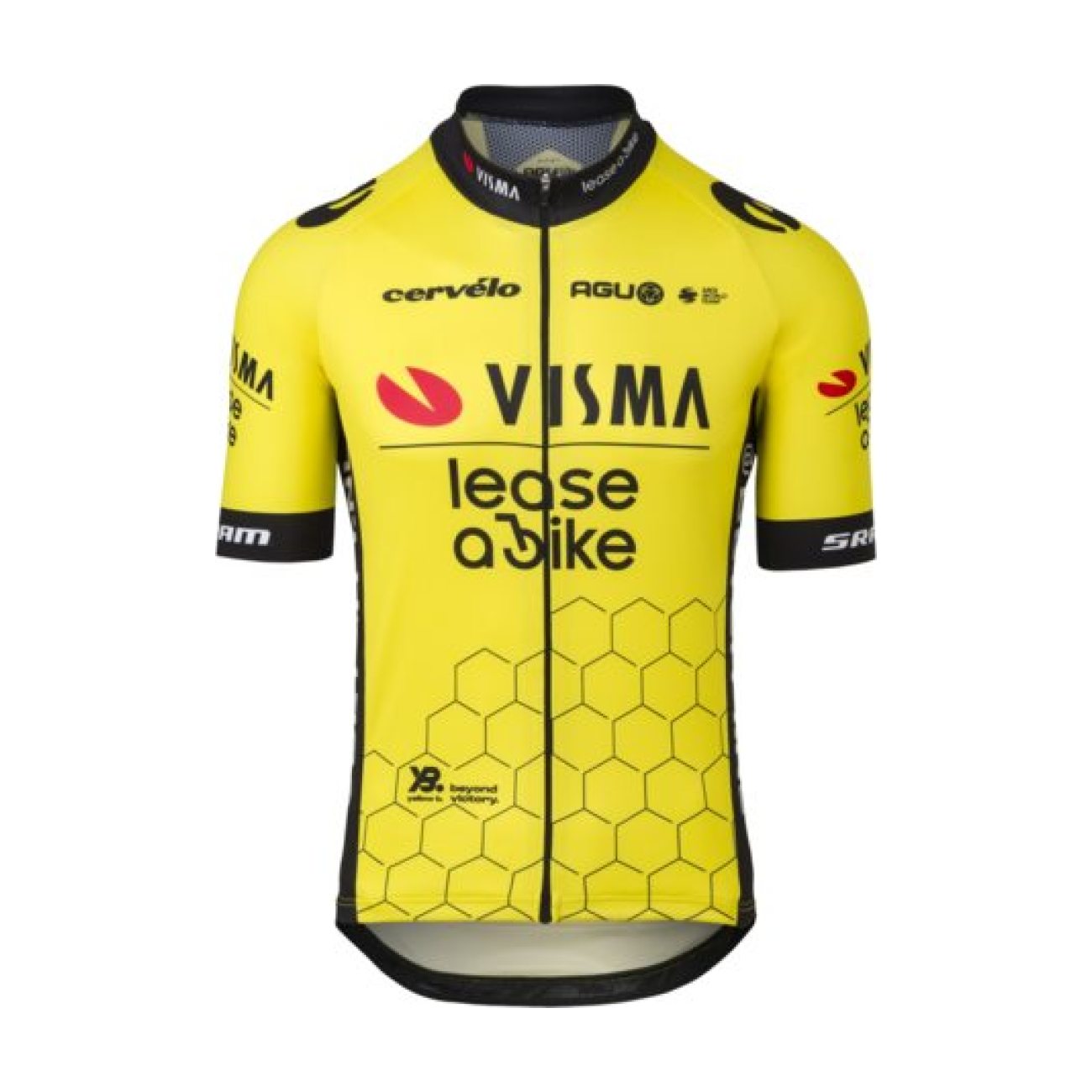AGU Cyklistický dres s krátkým rukávem - REPLICA VISMA | LEASE A BIKE 2024 - žlutá/černá L