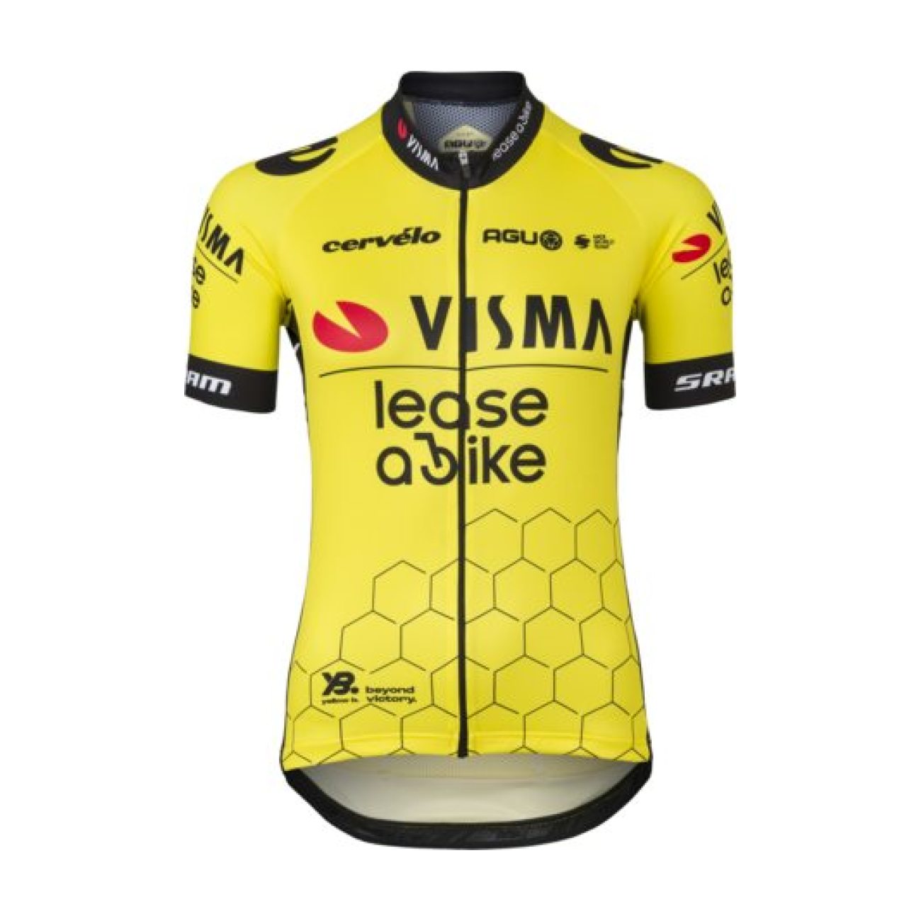 AGU Cyklistický dres s krátkým rukávem - REPLICA VISMA | LEASE A BIKE W 2024 - žlutá/černá XL