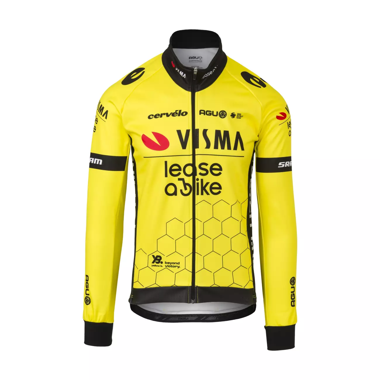 Levně AGU Cyklistická zateplená bunda - REPLICA VISMA | LEASE A BIKE 2024 - žlutá/černá