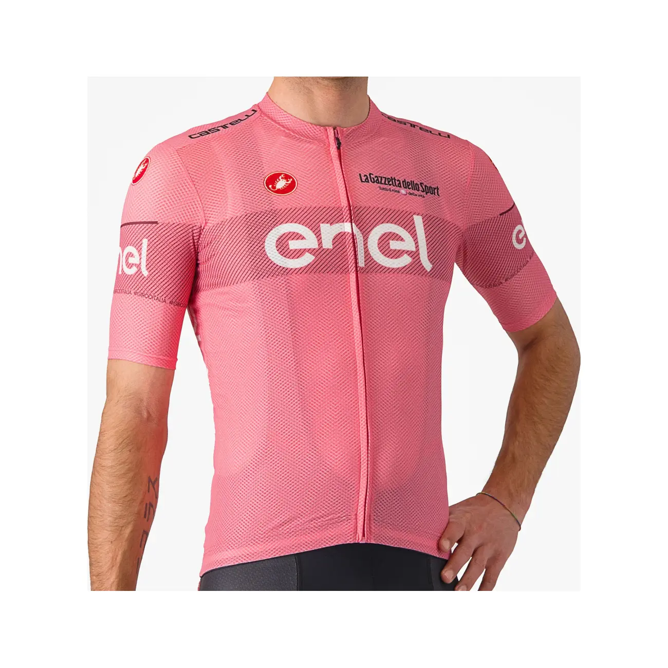 CASTELLI Cyklistický dres s krátkým rukávem - GIRO107 CLASSIFICATION - růžová XL