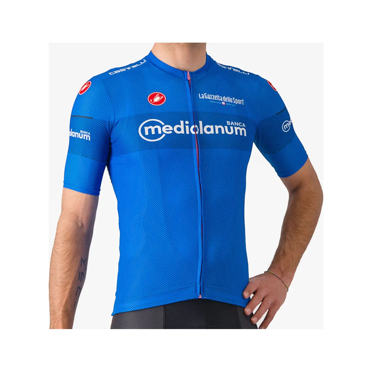 CASTELLI Cyklistický dres s krátkým rukávem - GIRO107 CLASSIFICATION - modrá XL