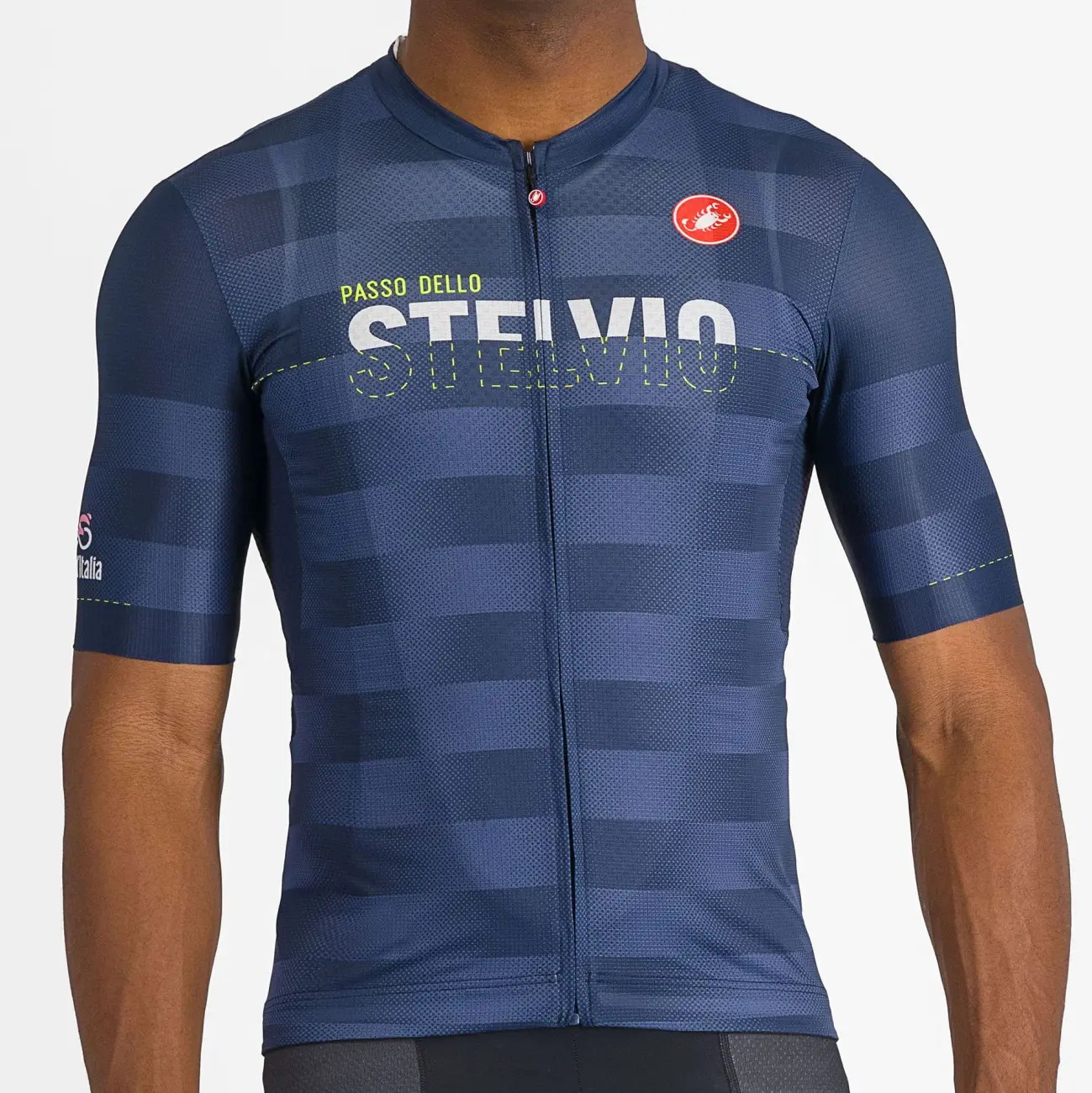 CASTELLI Cyklistický dres s krátkým rukávem - GIRO107 STELVIO - modrá XL