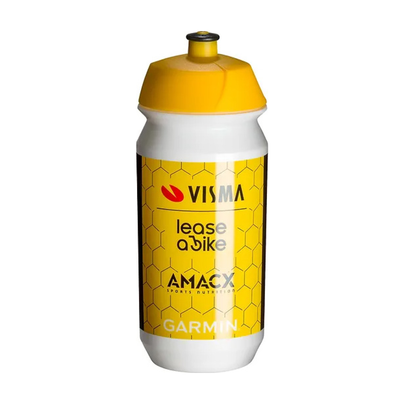 
                TACX Cyklistická láhev na vodu - VISMA-LEASE A BIKE - bílá/žlutá
            