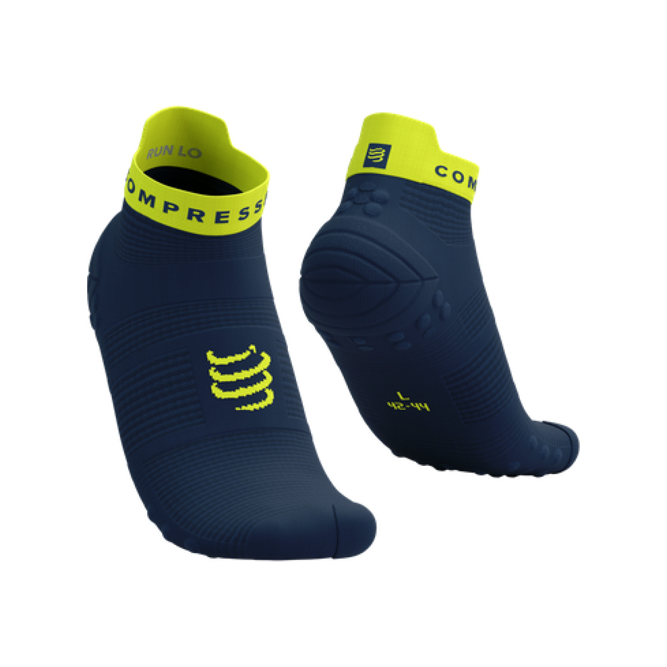 
                COMPRESSPORT Cyklistické ponožky kotníkové - PRO RACING V4.0 RUN LOW - modrá/žlutá
            
