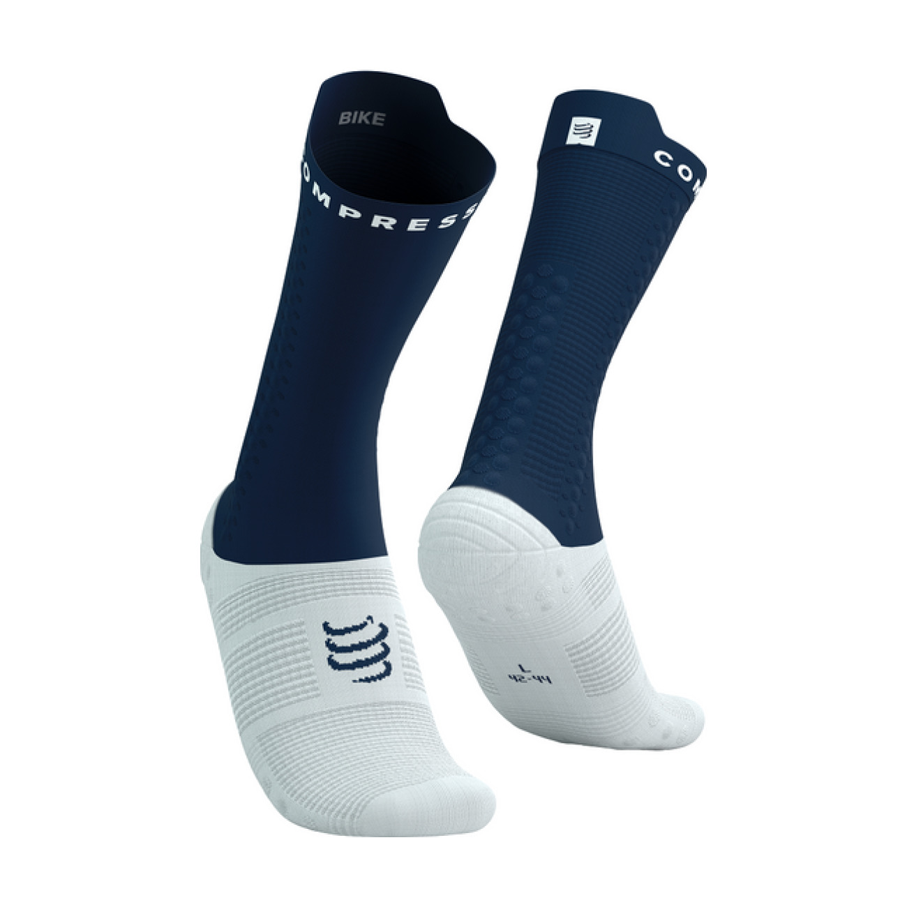 Levně COMPRESSPORT Cyklistické ponožky klasické - PRO RACING V4.0 BIKE - modrá/bílá