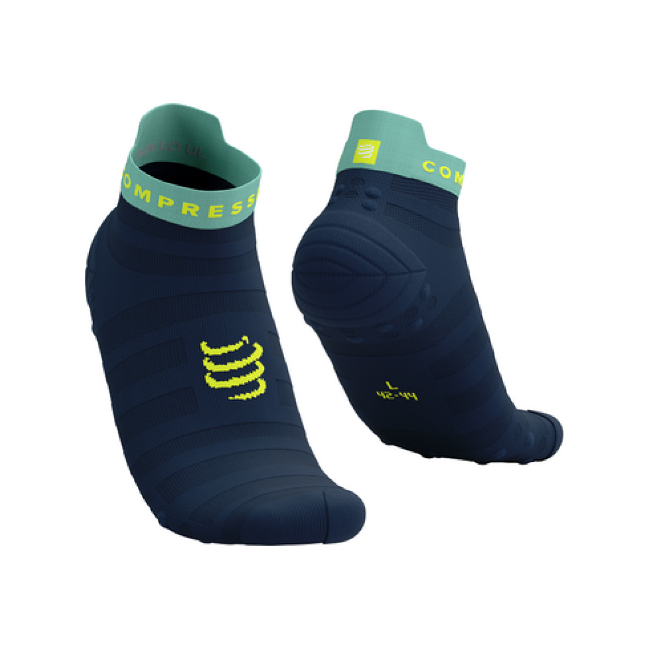 
                COMPRESSPORT Cyklistické ponožky kotníkové - PRO RACING V4.0 ULTRALIGHT RUN LOW - modrá/světle zelená
            