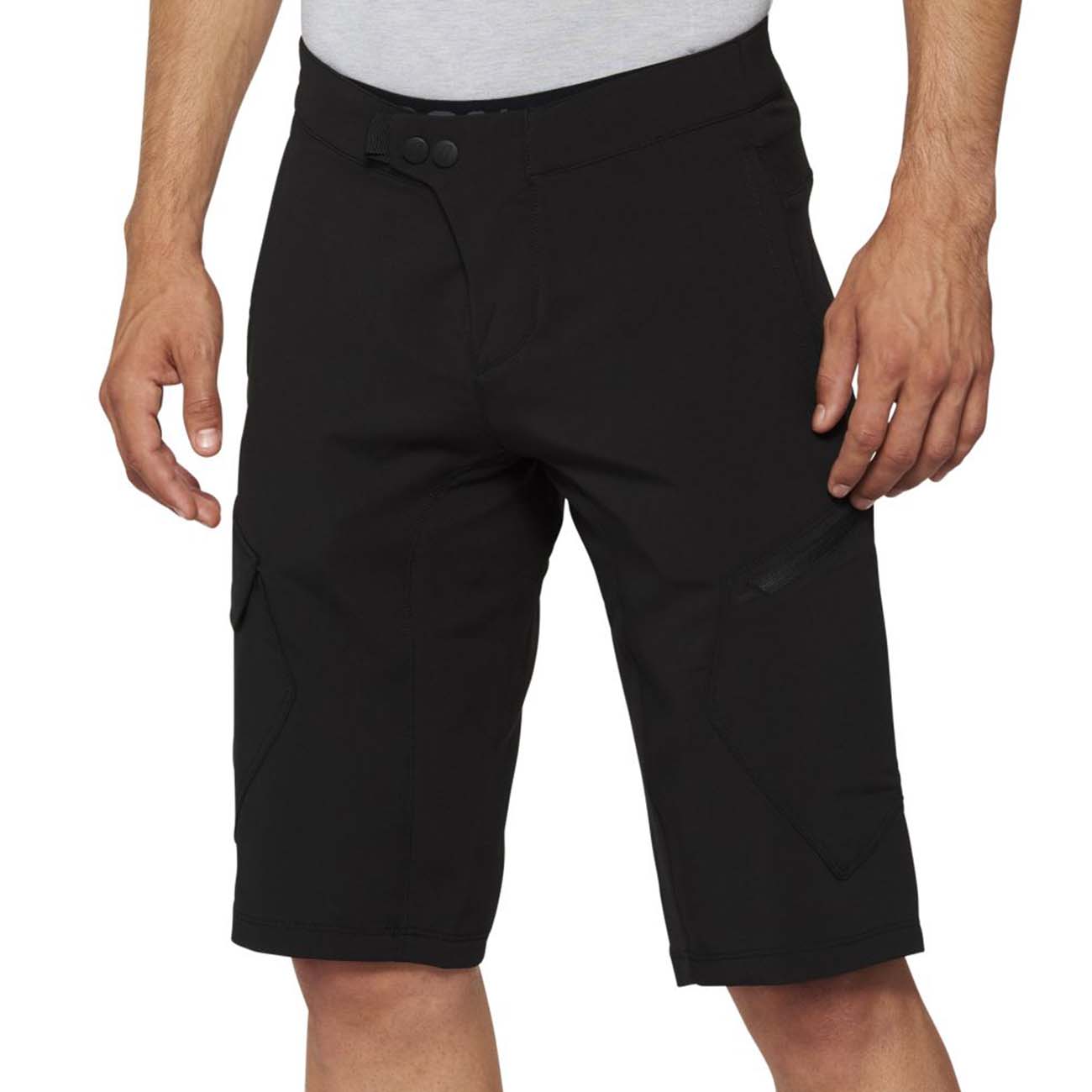 100% SPEEDLAB Cyklistické kalhoty krátké bez laclu - RIDECAMP - černá L