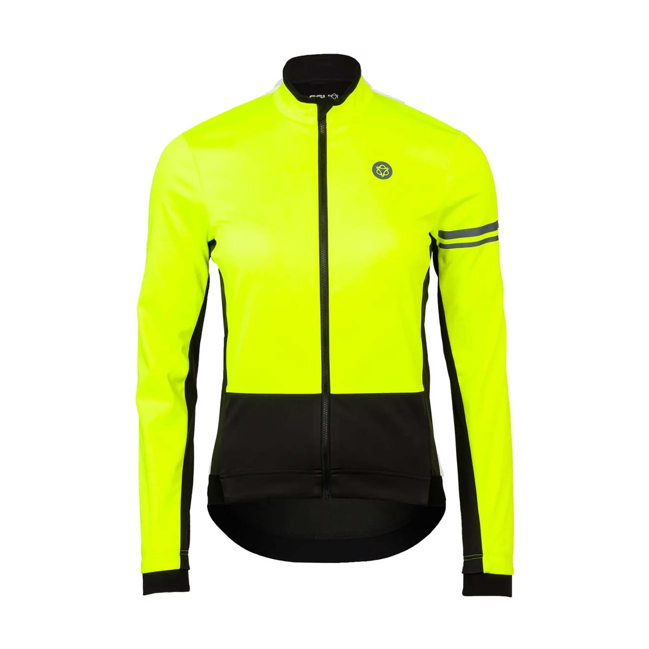 Levně AGU Cyklistická zateplená bunda - WINTER ESSENTIAL W - černá/žlutá