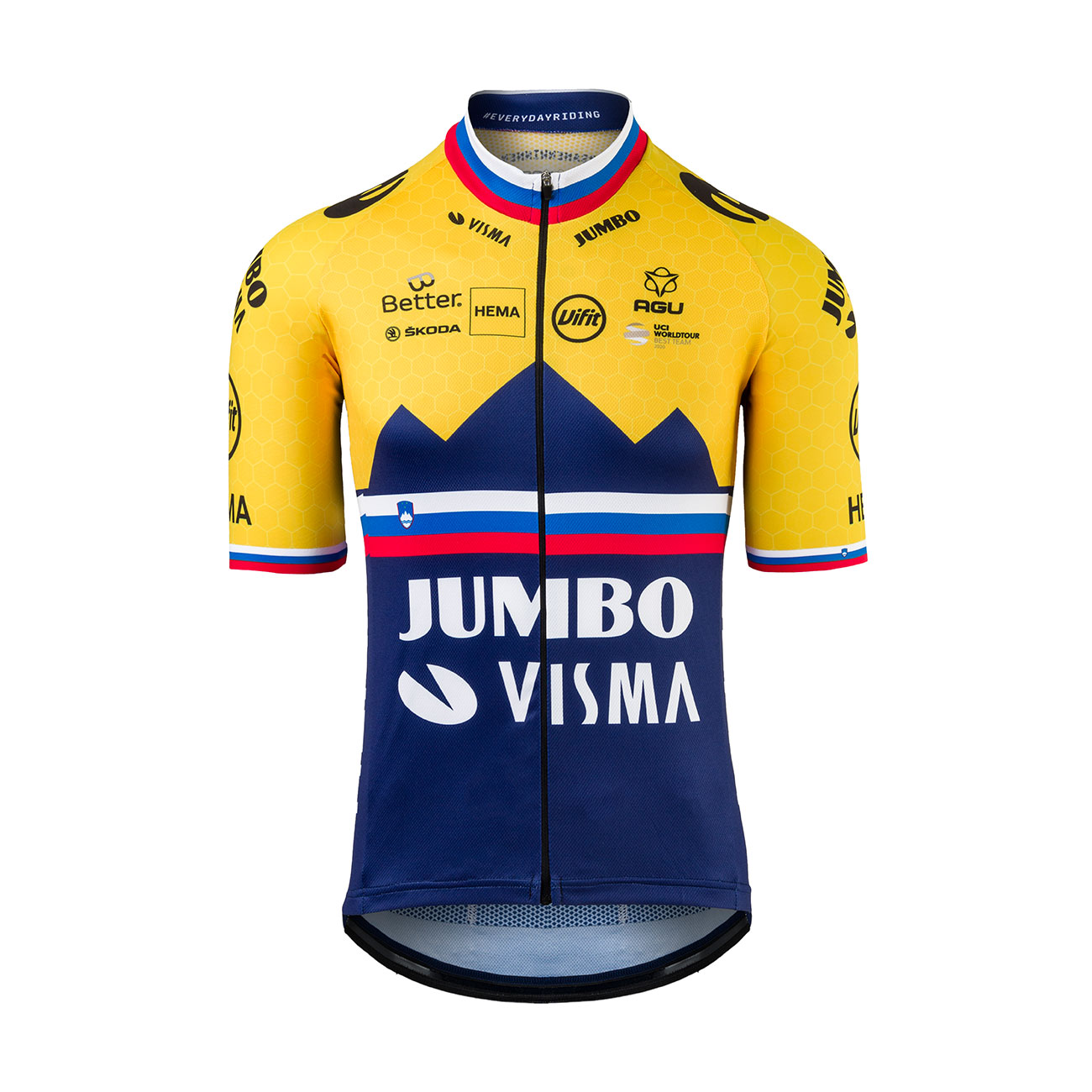 
                AGU Cyklistický dres s krátkým rukávem - JUMBO-VISMA 2021 - modrá/žlutá/bílá/červená 2XL
            