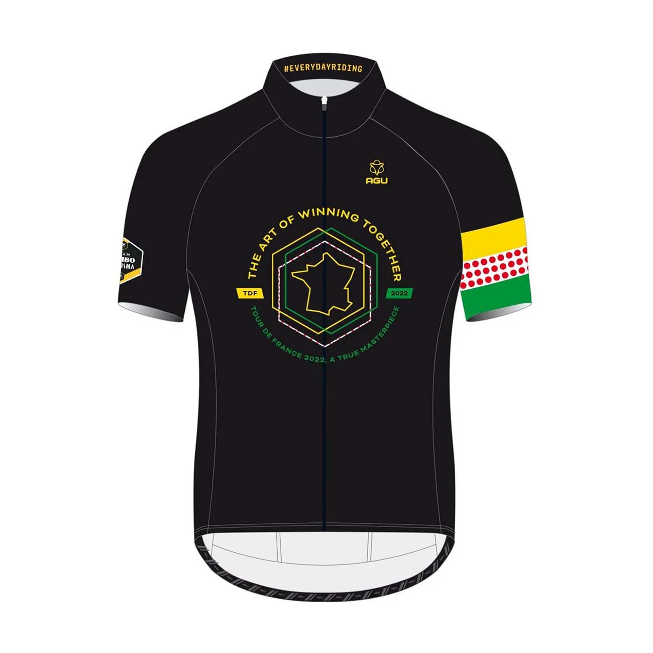 
                AGU Cyklistický dres s krátkým rukávem - JUMBO-VISMA 2022 - černá 2XL
            