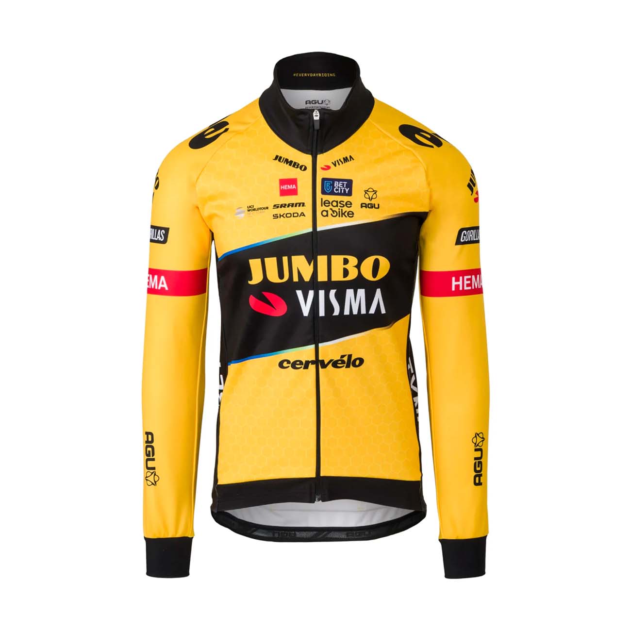 AGU Cyklistická tepelná bunda - JUMBO-VISMA 2023 - čierna/žltá