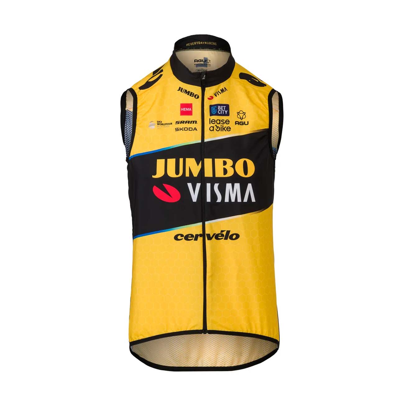 Levně AGU Cyklistická vesta - JUMBO-VISMA 2023 - černá/žlutá 2XL