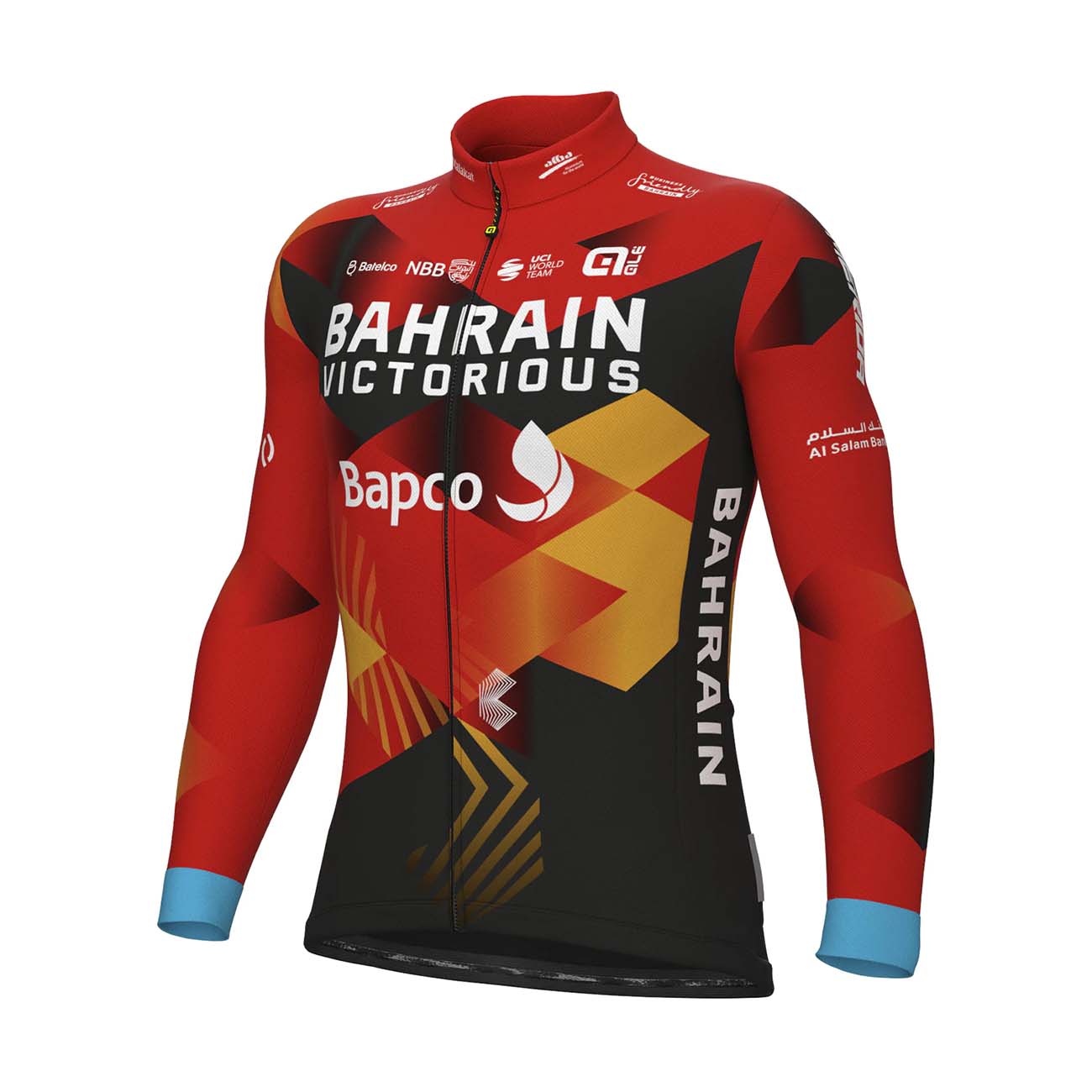 
                ALÉ Cyklistický dres s dlouhým rukávem zimní - BAHRAIN VICTORIOUS 2023 WNT - červená/modrá/žlutá/černá
            