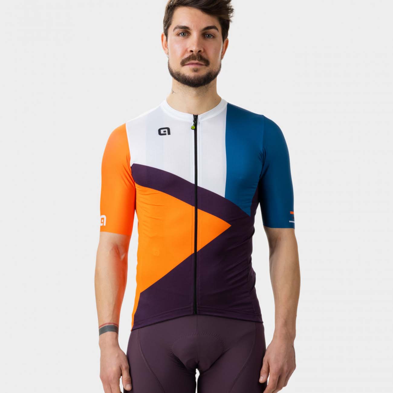 
                ALÉ Cyklistický dres s krátkým rukávem - NEXT - oranžová/modrá/černá/bílá
            