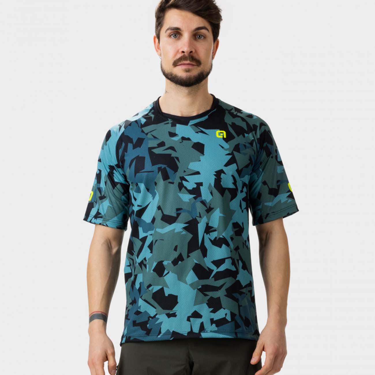 
                ALÉ Cyklistický dres s krátkým rukávem - CORNER OFF ROAD - šedá/černá/modrá 3XL
            