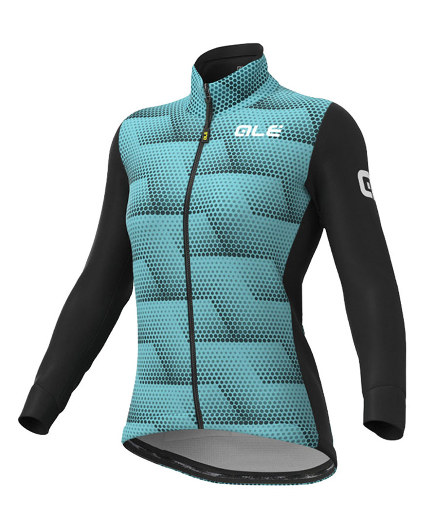 
                ALÉ Cyklistická zateplená bunda - SOLID SHARP LADY WNT - černá/světle modrá XS
            