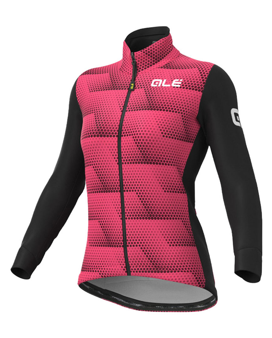 
                ALÉ Cyklistická zateplená bunda - SOLID SHARP LADY WNT - růžová/černá
            