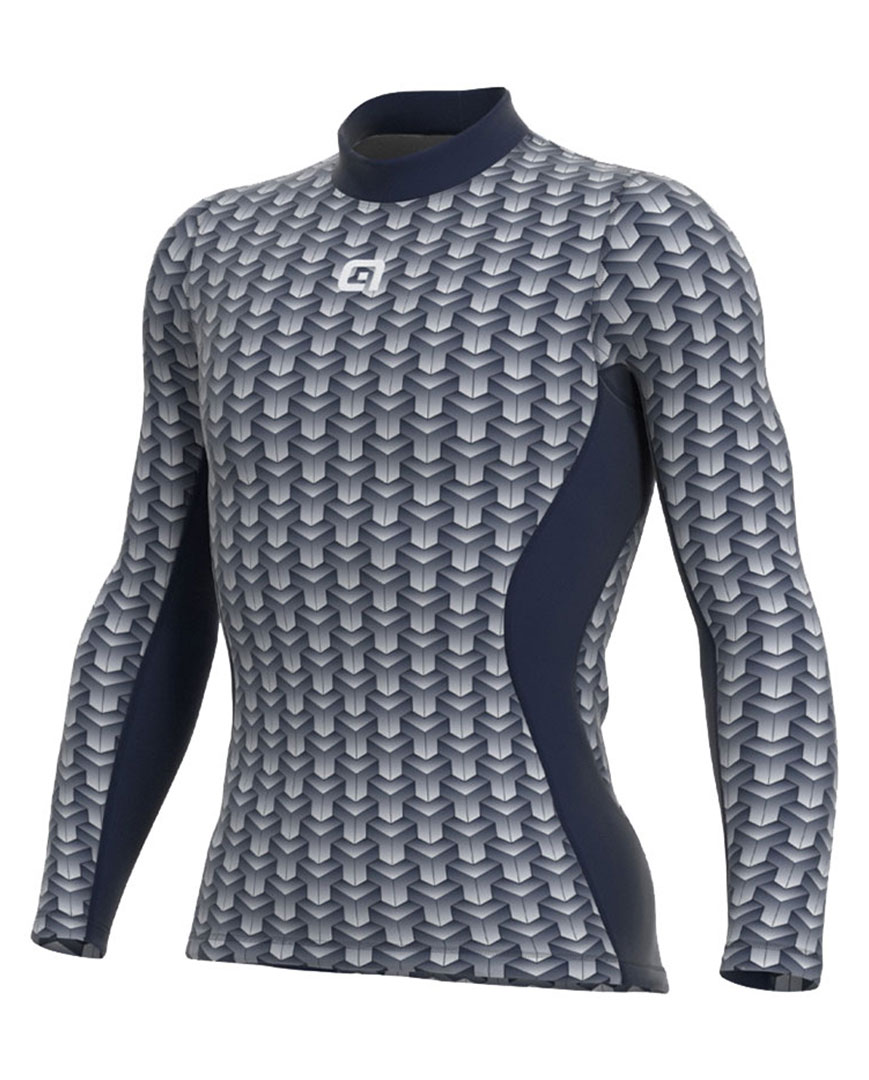 
                ALÉ Cyklistické triko s dlouhým rukávem - INTIMO CUBES - modrá XL-2XL
            