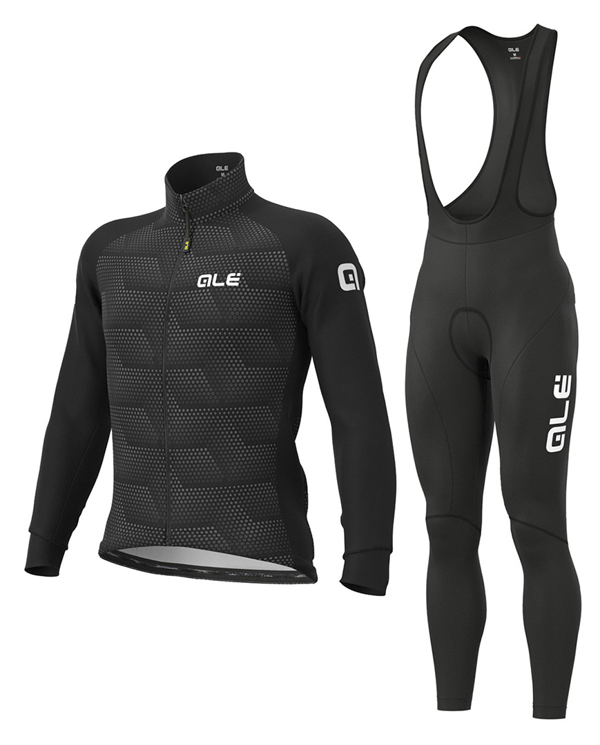 
                ALÉ Cyklistická zimní bunda a kalhoty - SOLID SHARP WINTER - černá/šedá
            
