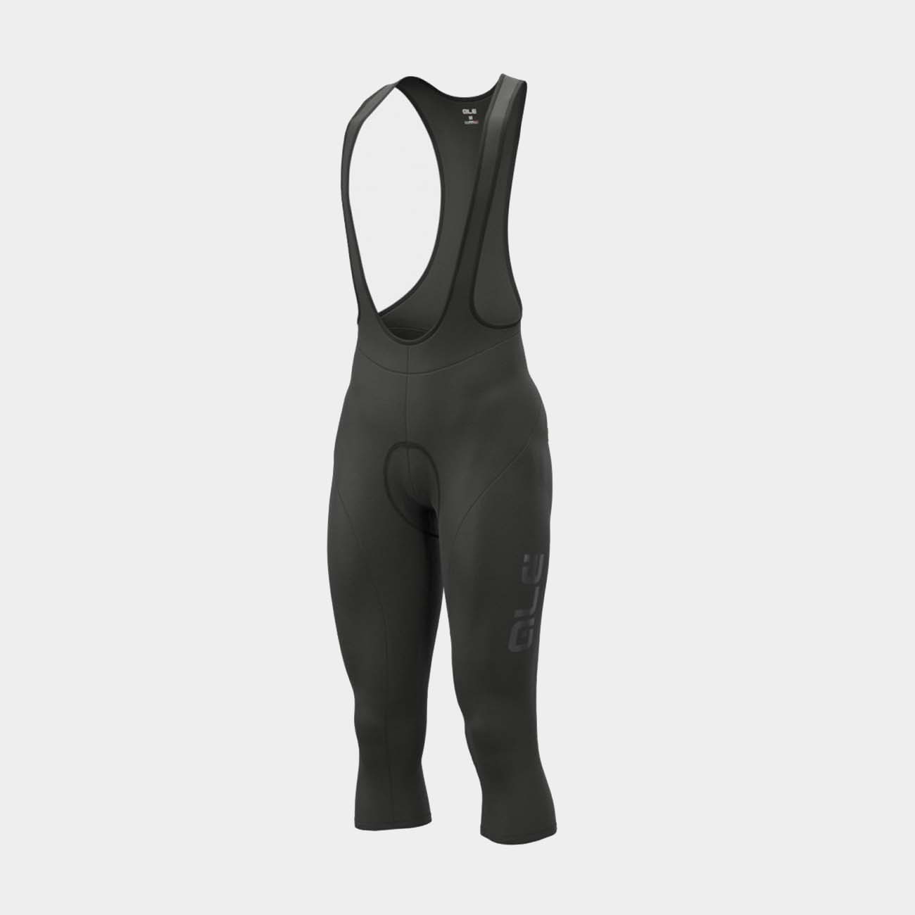 ALÉ Cyklistické kalhoty 3/4 s laclem - SOLID WINTER - černá/bílá M
