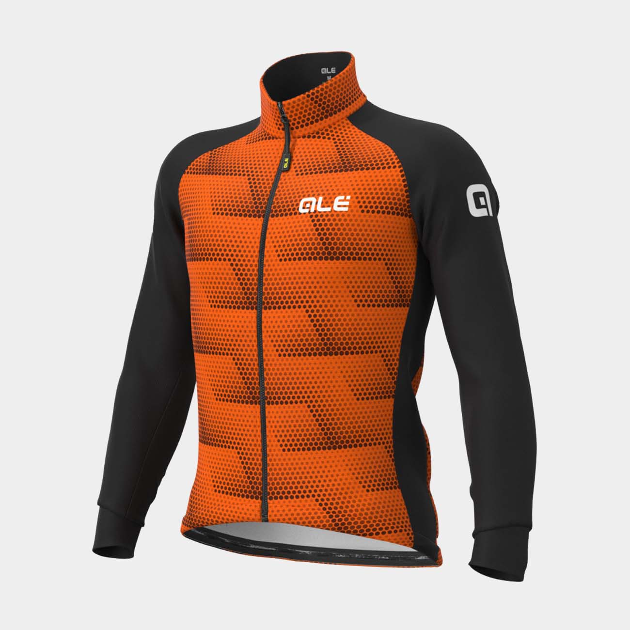 ALÉ Cyklistická zateplená bunda - SOLID SHARP - černá/oranžová 3XL