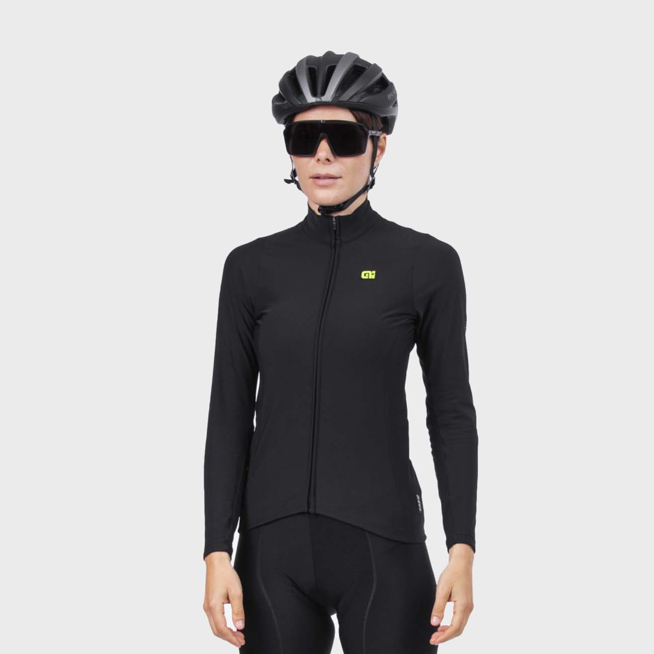 
                ALÉ Cyklistický dres s dlouhým rukávem zimní - WARM RACE LADY WNT - černá S
            
