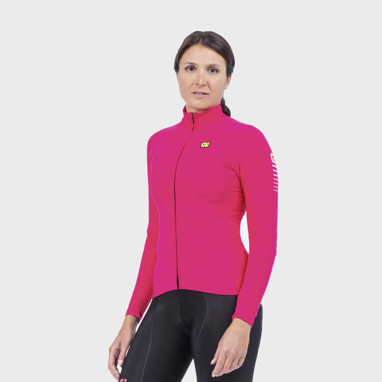 
                ALÉ Cyklistický dres s dlouhým rukávem zimní - WARM RACE LADY WNT - růžová 2XL
            