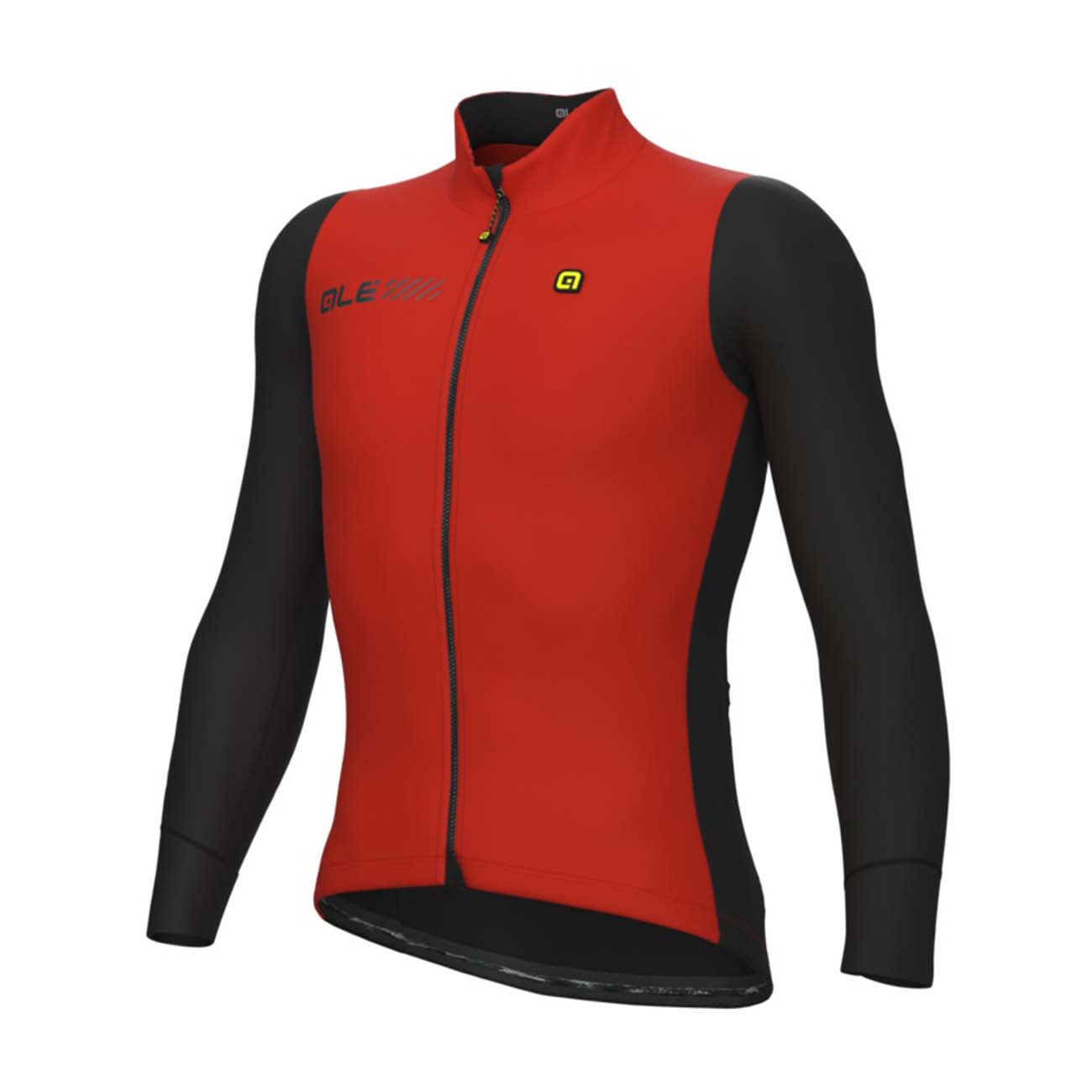 ALÉ Cyklistická zateplená bunda - FONDO 2.0 SOLID - černá/červená 4XL