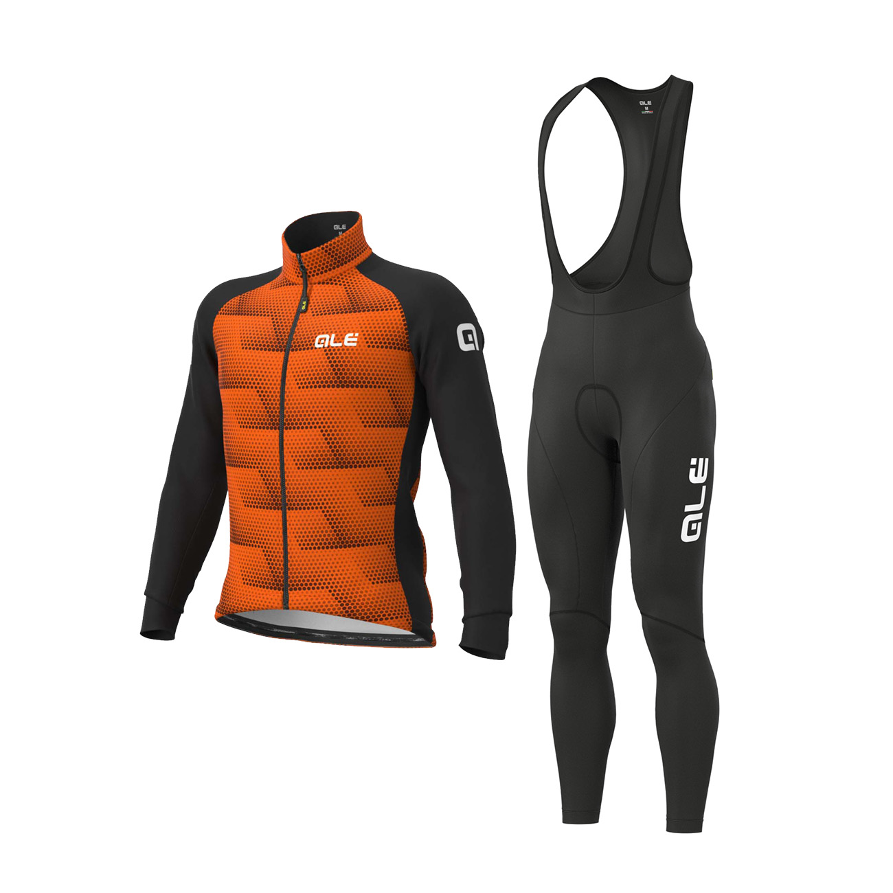 
                ALÉ Cyklistická zimní bunda a kalhoty - SHARP + WINTER - černá/oranžová
            