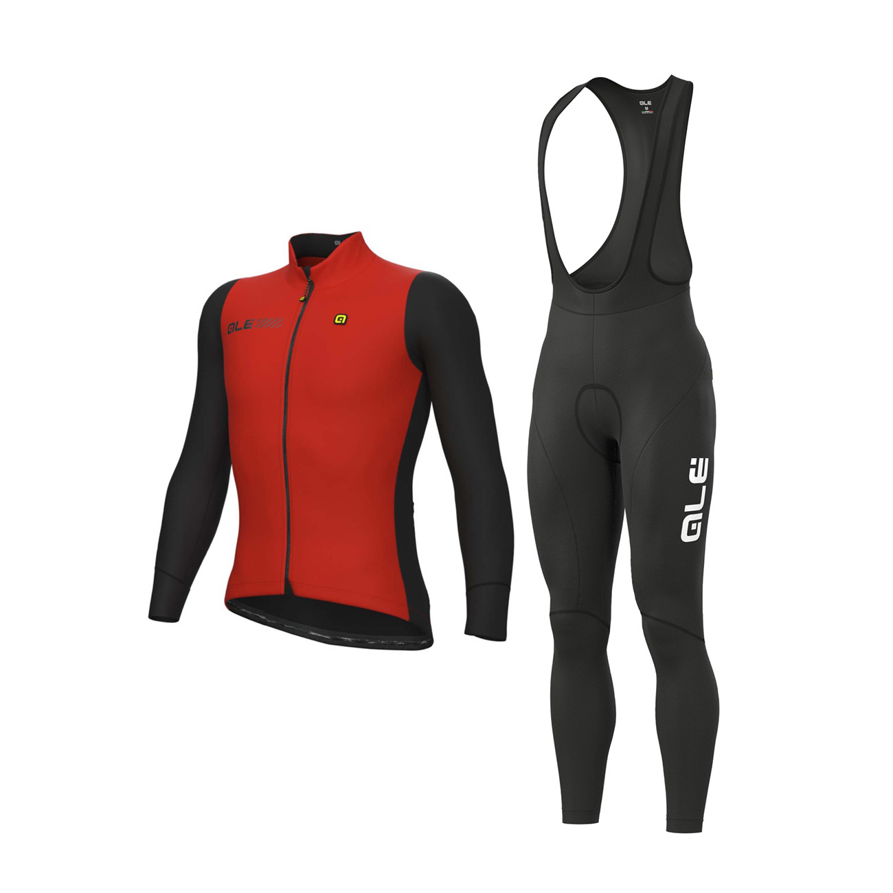 
                ALÉ Cyklistická zimní bunda a kalhoty - FONDO 2.0 + WINTER - červená/černá
            