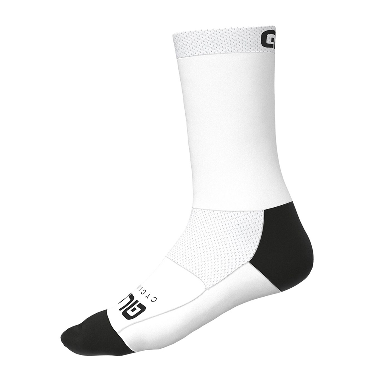 Levně ALÉ Cyklistické ponožky klasické - TEAM - bílá