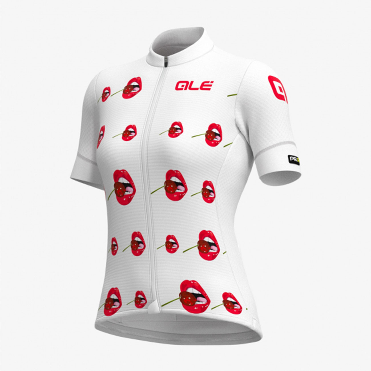 
                ALÉ Cyklistický dres s krátkým rukávem - SMILE LADY - bílá 2XL
            