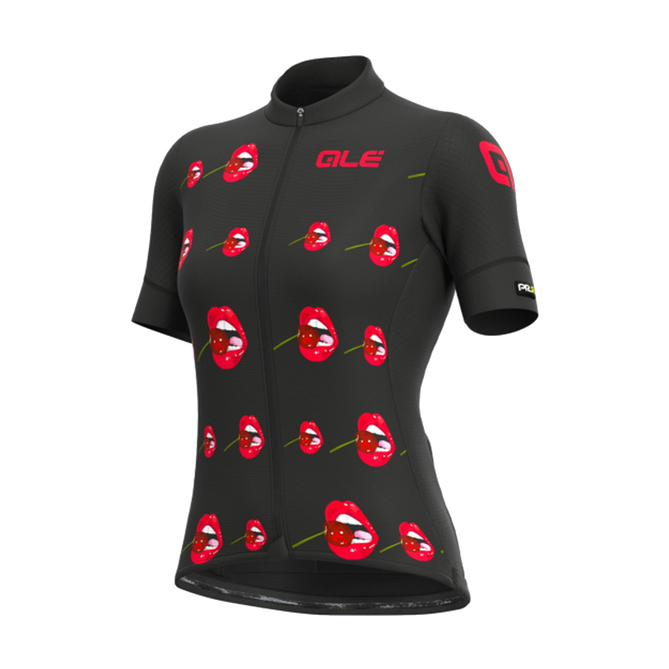 
                ALÉ Cyklistický dres s krátkým rukávem - SMILE LADY - černá XL
            