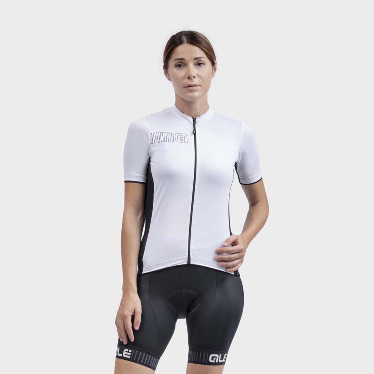 
                ALÉ Cyklistický dres s krátkým rukávem - COLOR BLOCK LADY - bílá XS
            