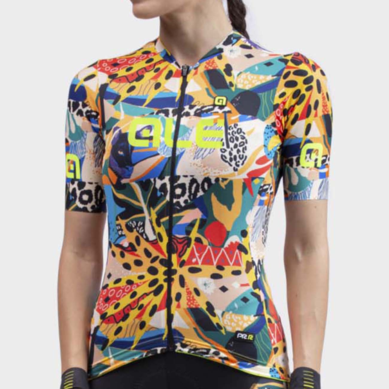 
                ALÉ Cyklistický dres s krátkým rukávem - PR-R KENYA LADY - béžová/bílá/žlutá/červená/modrá XS
            