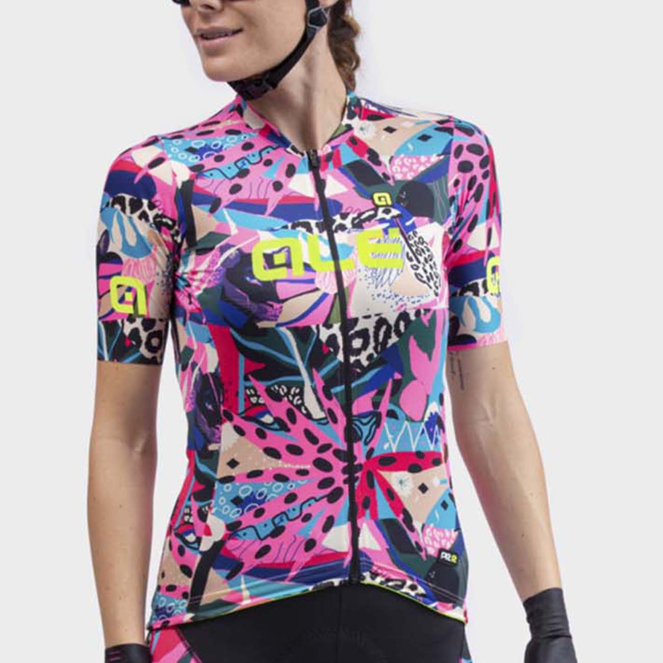 
                ALÉ Cyklistický dres s krátkým rukávem - PR-R KENYA LADY - modrá/světle modrá/růžová/fialová/béžová
            