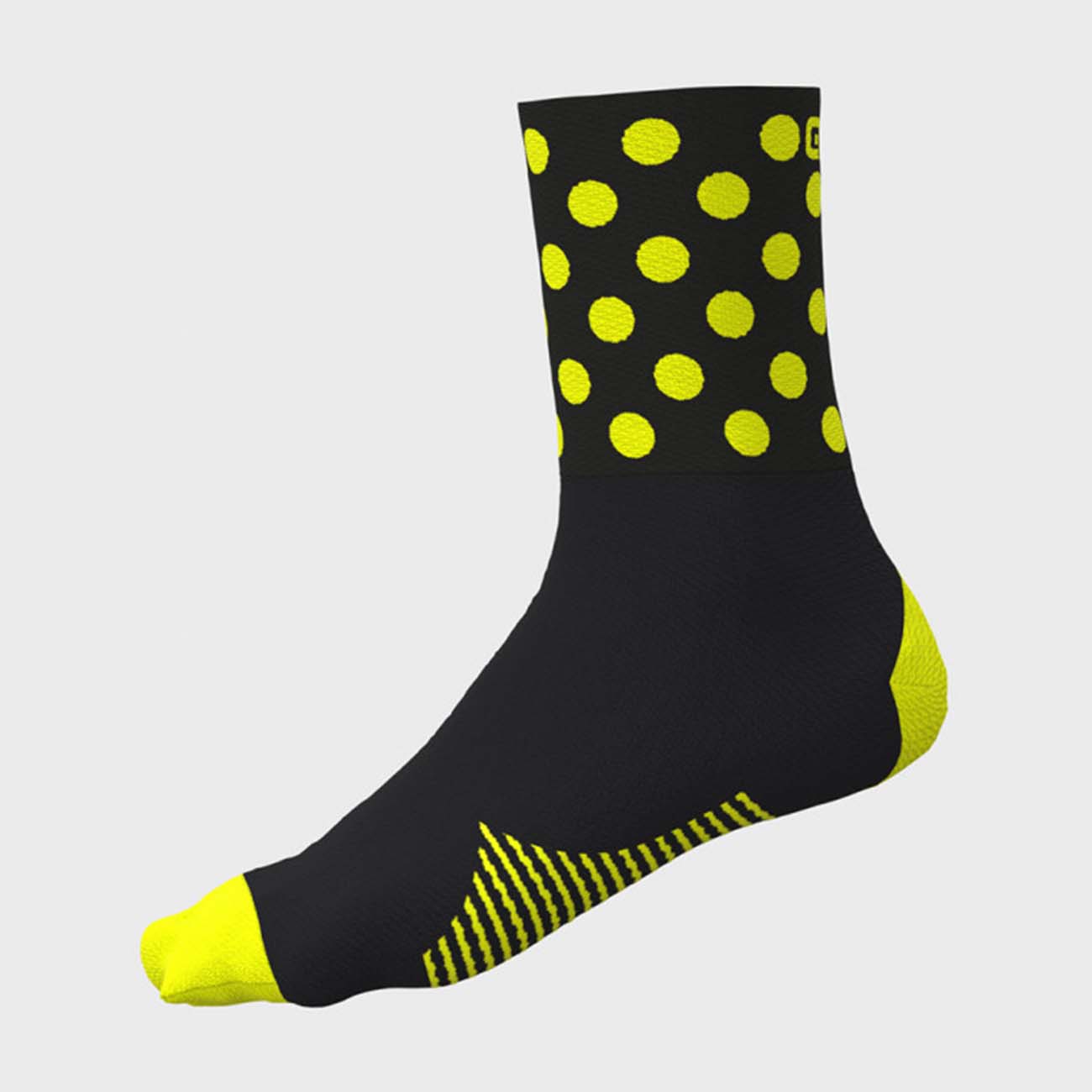 Levně ALÉ Cyklistické ponožky klasické - BUBBLE - černá/žlutá
