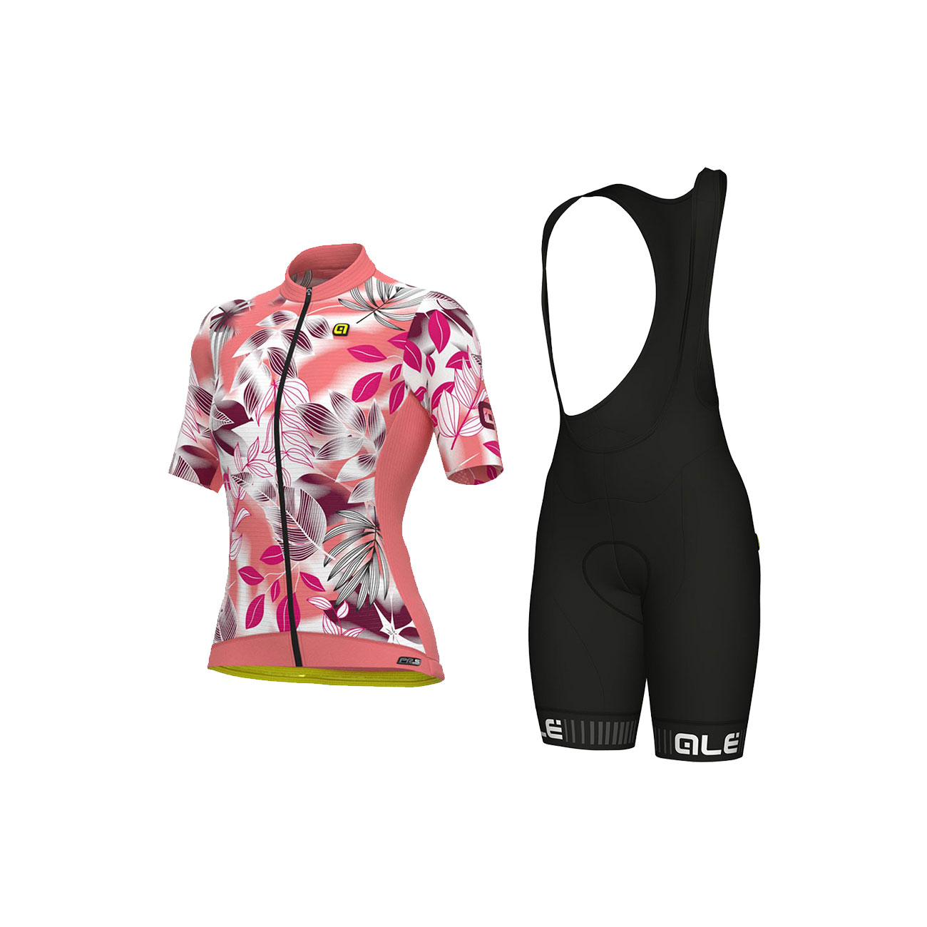 
                ALÉ Cyklistický krátký dres a krátké kalhoty - PR-S GARDEN LADY - bordó/černá/bílá/růžová
            