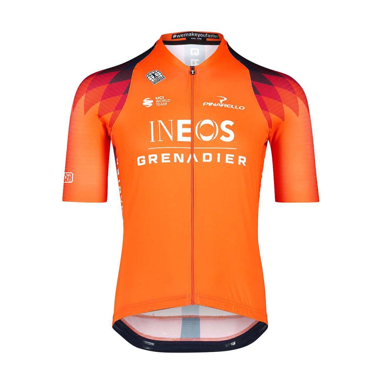 BIORACER Cyklistický dres s krátkým rukávem - INEOS GRENADIERS 2023 ICON TRAINING - modrá/oranžová L