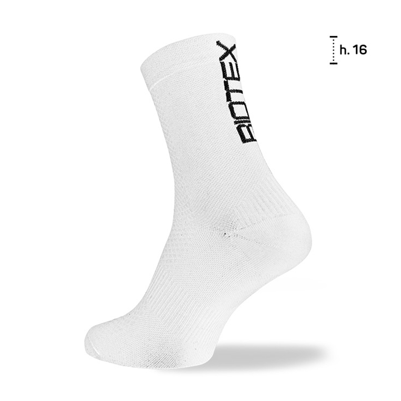 BIOTEX Cyklistické ponožky klasické - PRO - bílá 46-48