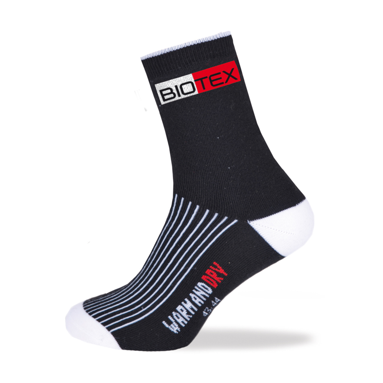 
                BIOTEX Cyklistické ponožky klasické - TERMO - bílá/černá
            