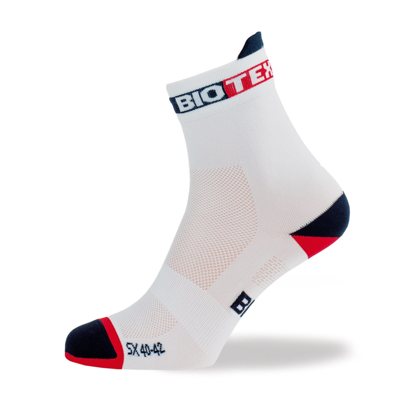
                BIOTEX Cyklistické ponožky klasické - NET - bílá
            