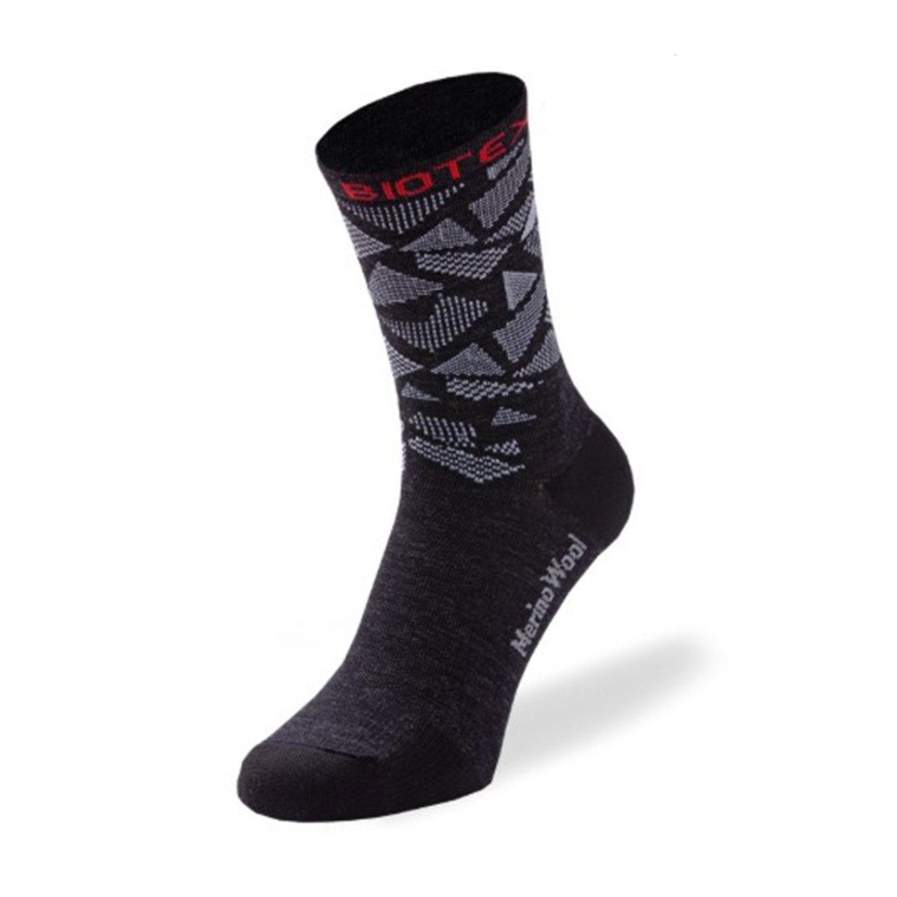 
                BIOTEX Cyklistické ponožky klasické - MERINO - bílá/černá 37-39
            