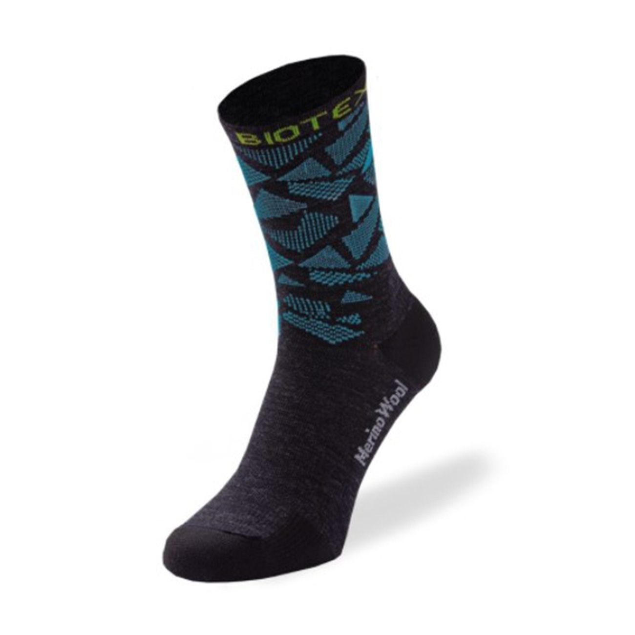 
                BIOTEX Cyklistické ponožky klasické - MERINO - světle modrá/černá
            